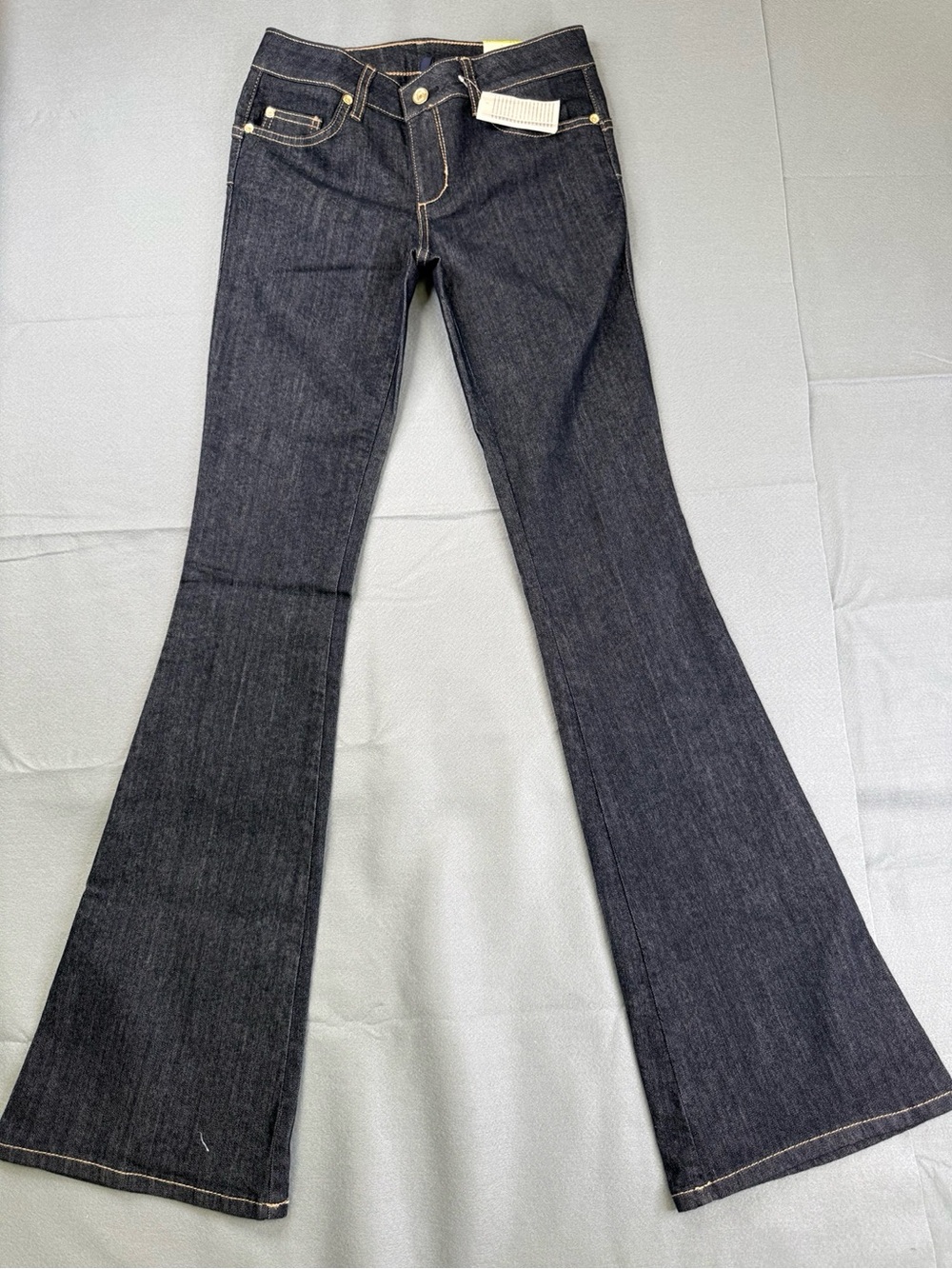 Liu Jo Blue Denim Beat Bottom Up Flare Jeans Dark Wash NWT